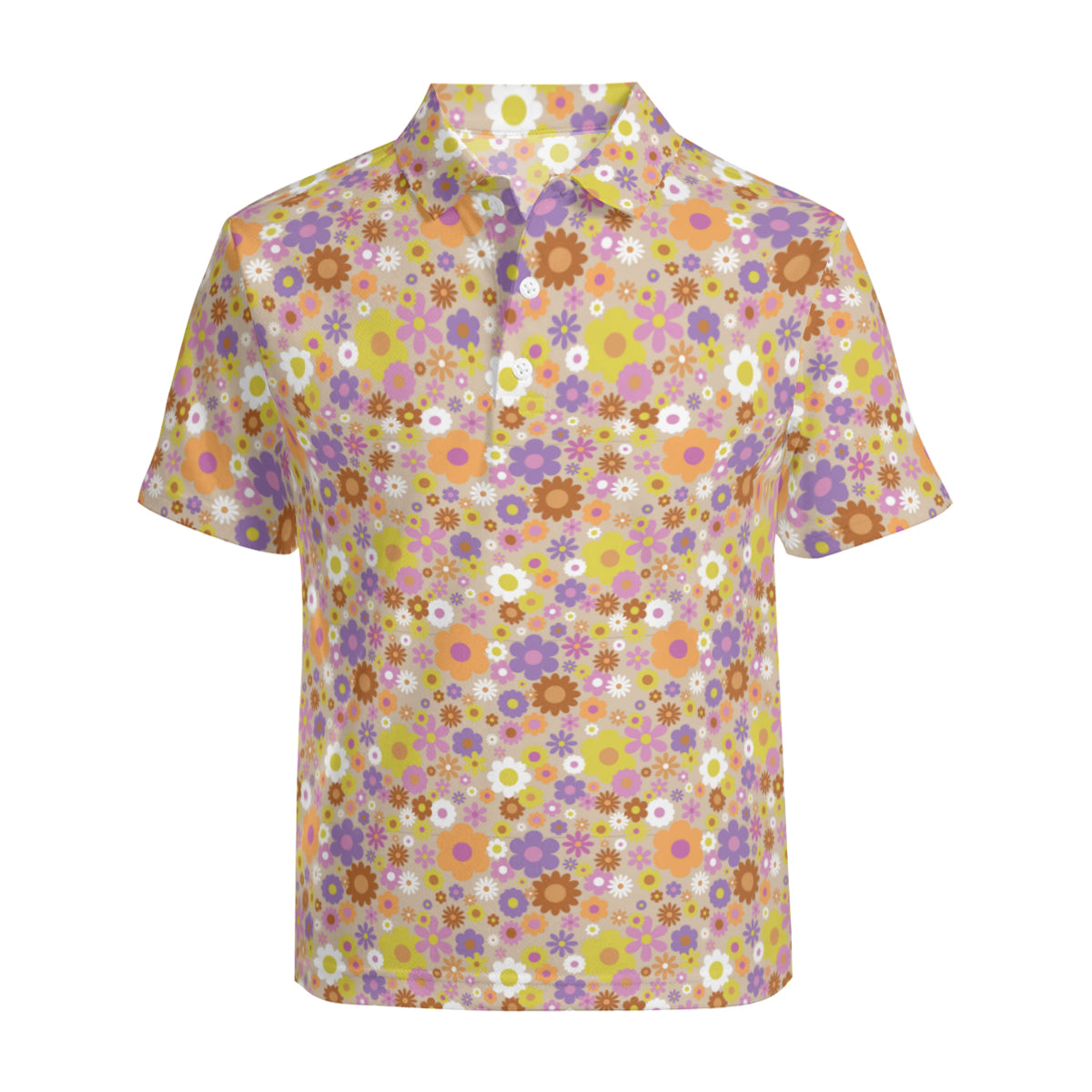 Men's Retro Flowers Polo